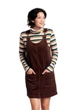Toad&Co Brown Corduroy Pinafore Dress